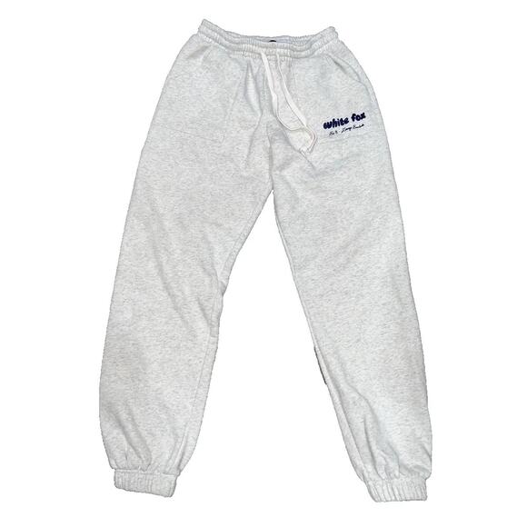 White fox Pants - White Fox Boutique Light Gray Logo Sweat Joggers
